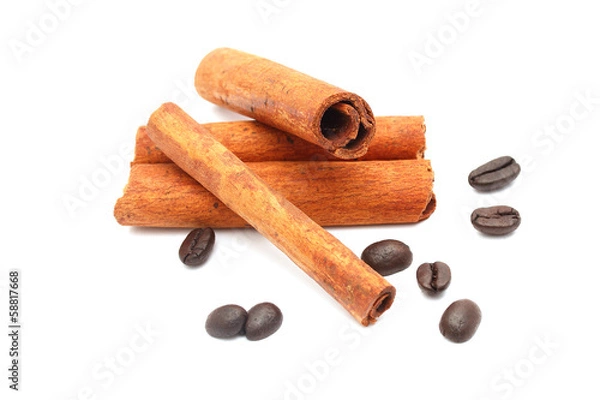 Fototapeta Cinnamon sticks isolated on white background