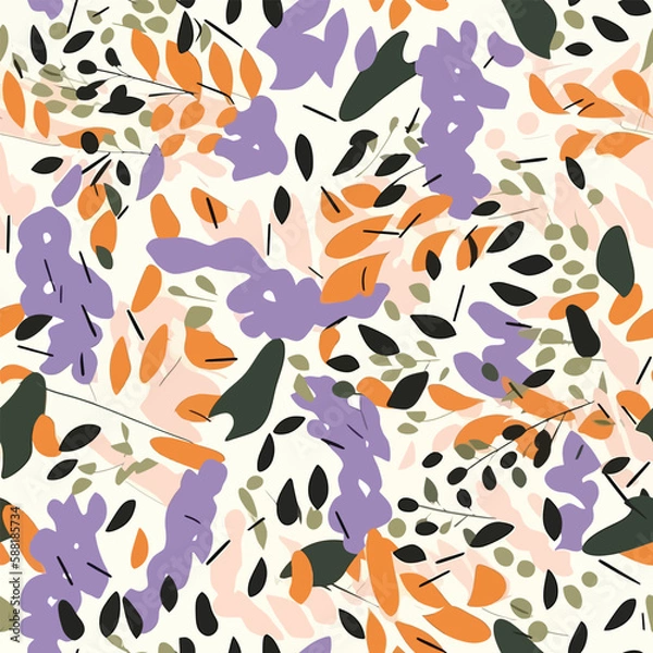 Obraz Light Lavender Clouds - Abstract Pastel Lavender Seamless Pattern
