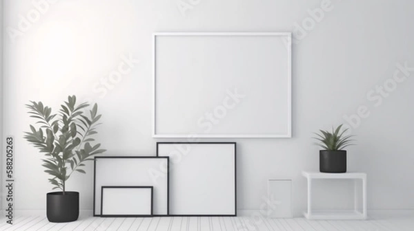 Obraz Minimal interior white picframe