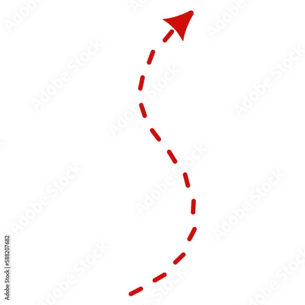 Fototapeta Red dotted line arrow.	
