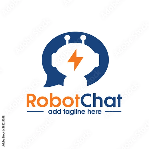 Obraz bubble talk Chat with robot head