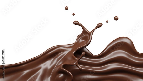 Fototapeta Chocolate  splasht png file , 3D Rendering, 3D illustration