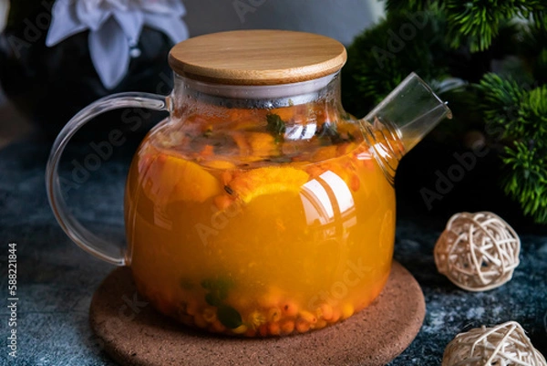 Obraz tea in a glass jar