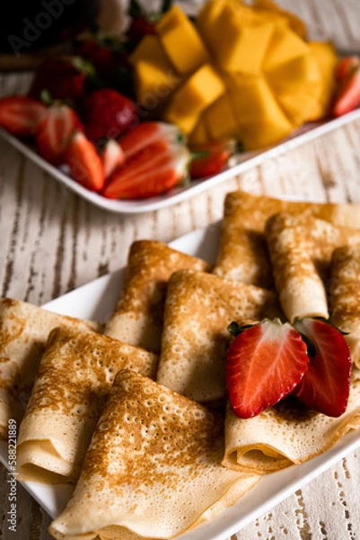 Obraz pancakes with strawberries