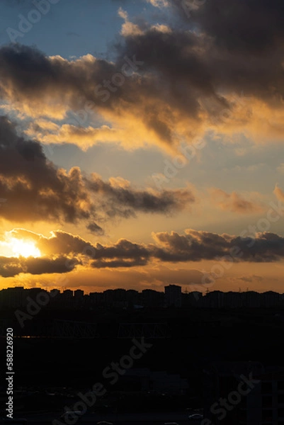 Obraz sunset at the city