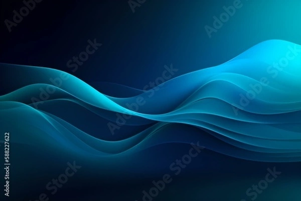 Fototapeta Abstract background, blue waves