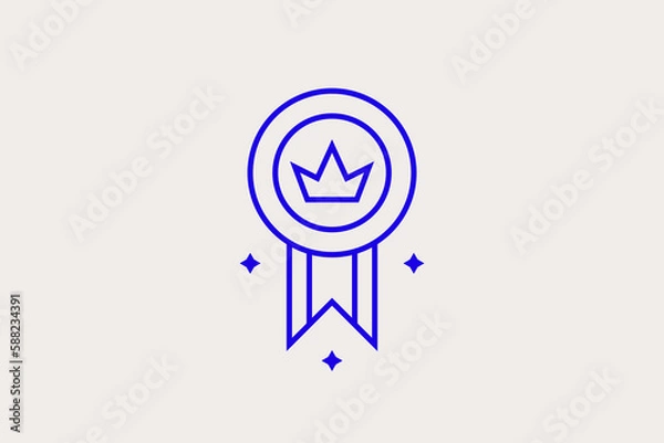 Fototapeta Geometric concept of medal vector illustration in a flat style for website, mobile app, banner, ui ux, web design, business, marketing, landing, infographics, mockup,development	
