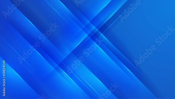 Fototapeta Abstract blue color background. Dynamic shapes composition. Vector illustration