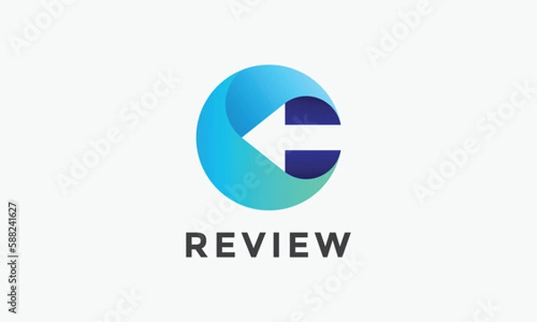 Obraz Circle arrow logo vector minimalist design round up concept