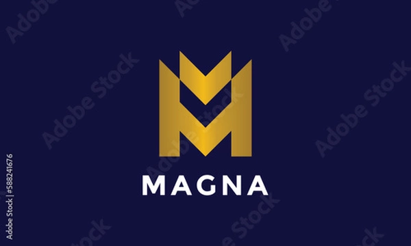 Obraz Letter M logotype alphabet concept elegant design