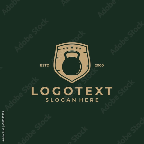 Obraz gym shield logo design luxury