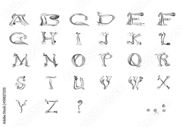 Obraz Duży alfabet dymu