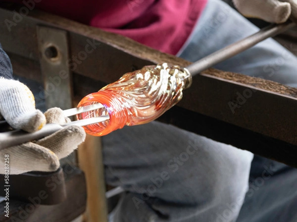 Obraz 琉球ガラスの制作風景