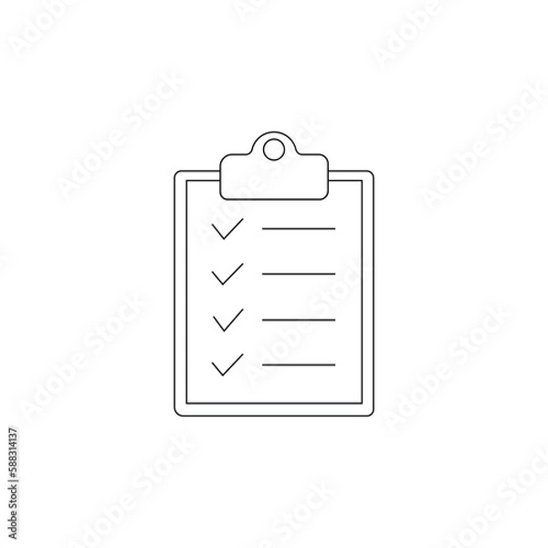 Fototapeta Clipboard line icon. Checklist sign symbol for web site and app design.