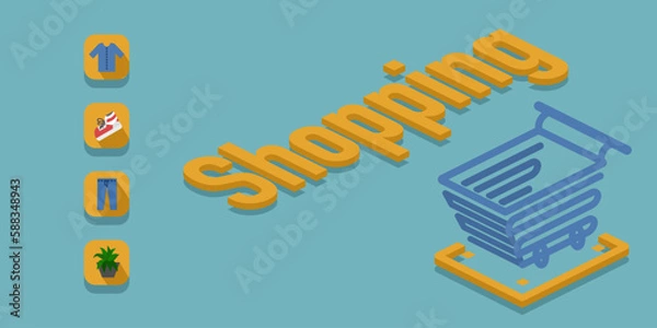 Fototapeta Online shopping on application for web, shop online on mobile app 24 hours,icon and shopping cart 