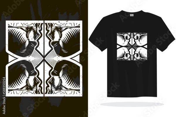 Obraz Modern t shirt design vector template with random graphics