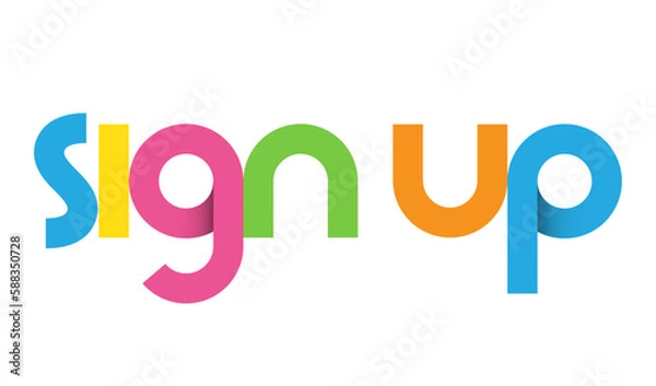Fototapeta SIGN UP colorful vector typography banner