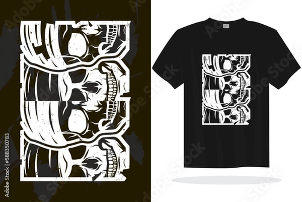 Obraz Modern t shirt design vector template with random graphics