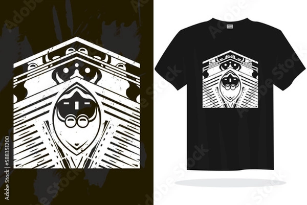 Obraz Modern t shirt design vector template with random graphics