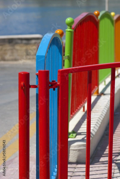 Fototapeta Multi colored fence