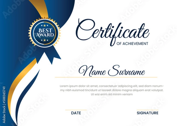 Fototapeta Clean certificate template for multipurpose use