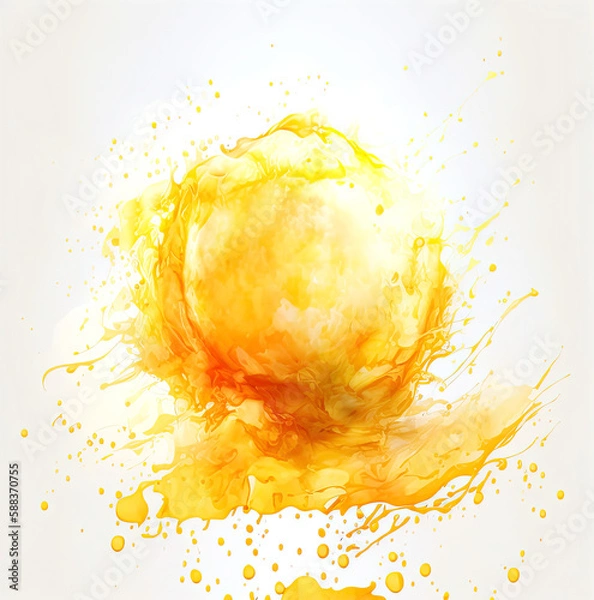 Obraz Orange Watercolor Splash - Post-processed Generative AI
