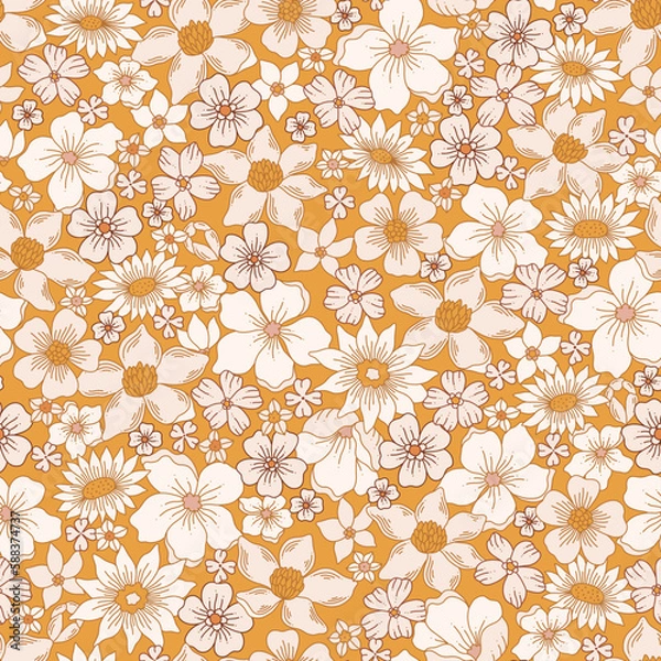 Fototapeta Boho Garden Seamless Patterns Flower