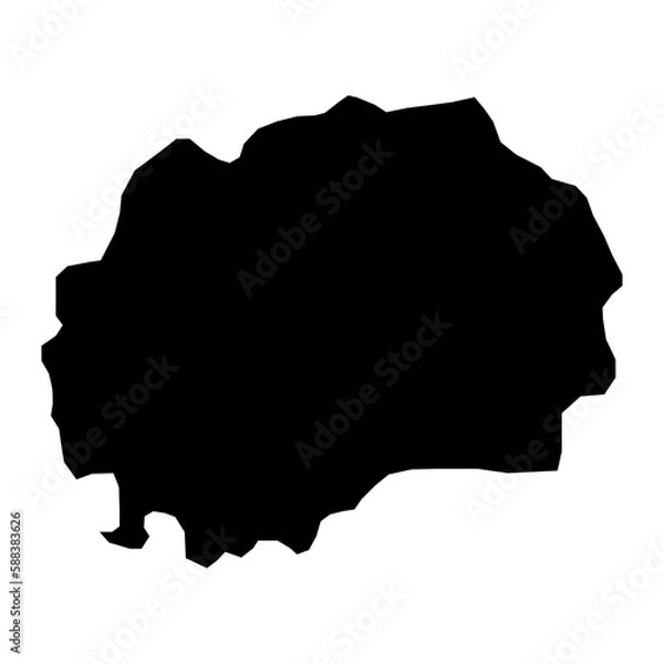 Fototapeta Vector Illustration of the Black Map of Macedonia on White Background