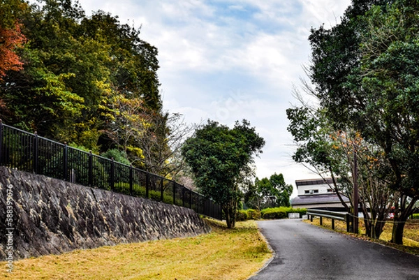 Obraz びわこ文化公園とその付近の晩秋の情景