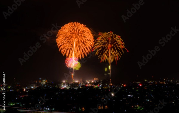Fototapeta 姶良市花火大会の風景