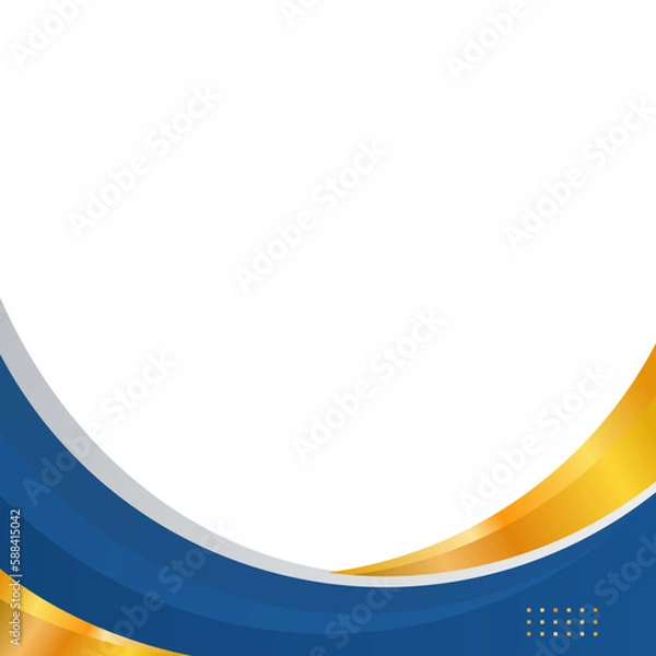 Fototapeta Blue and gold gradient abstract border for business or certificate
