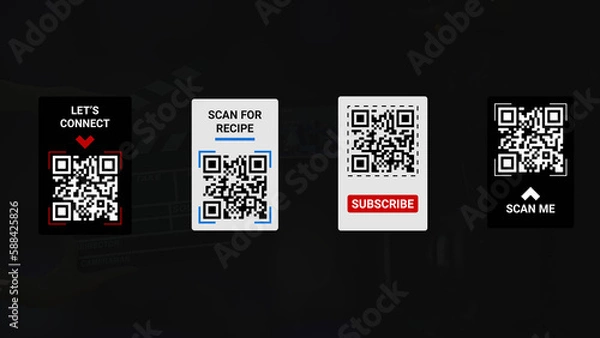 Obraz Text Block with Qr Code Overlay