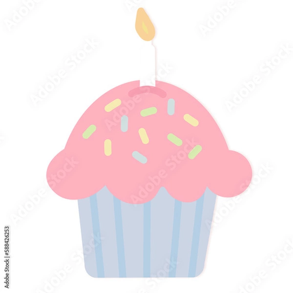 Obraz pink birthday cupcake 