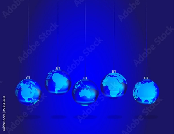 Obraz Синие шары континенты