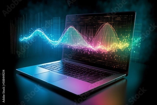 Obraz Business Insights Analyzing Data on Your Laptop for Analytical Decision Making, Generative AI.