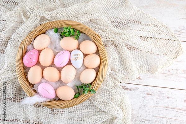 Obraz easter eggs in basket