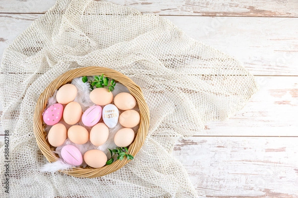 Obraz easter eggs in basket