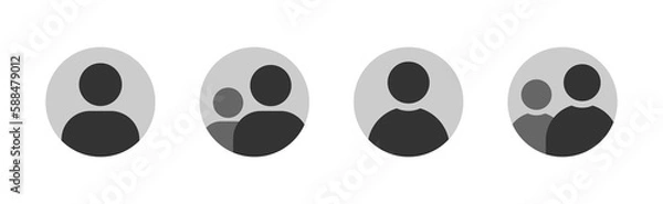 Obraz Default anonymous user portrait vector illustrations collection