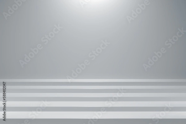 Obraz stairs podium on background, geometric, realistic, cosmetic showcase, template, copy space, advertising, product display, 3D Rendering