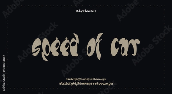 Fototapeta Abstract Fashion Best font alphabet. Minimal modern urban fonts for logo, brand, fashion, Heading etc. Typography typeface uppercase lowercase and number. vector illustration full Premium look
