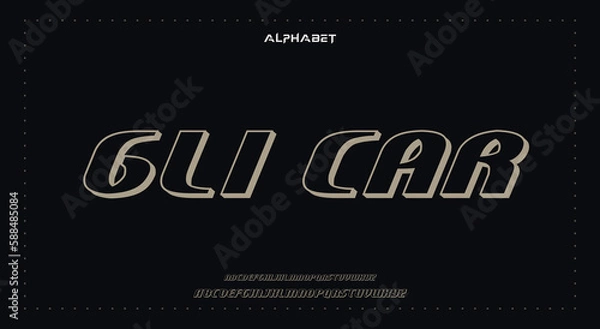 Fototapeta GLI CARAbstract Fashion Best font alphabet. Minimal modern urban fonts for logo, brand, fashion, Heading etc. Typography typeface uppercase lowercase and number. vector illustration full Premium look
