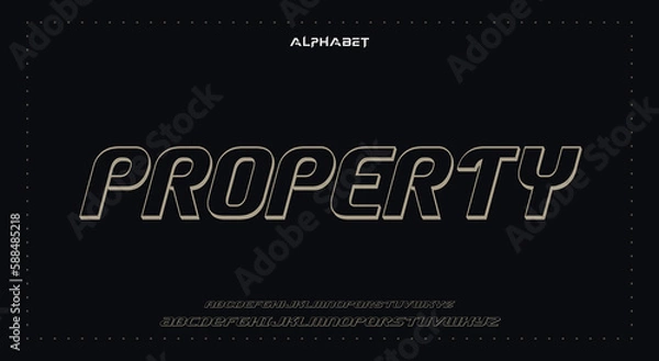 Fototapeta propertyAbstract Fashion Best font alphabet. Minimal modern urban fonts for logo, brand, fashion, Heading etc. Typography typeface uppercase lowercase and number. vector illustration full Premium look