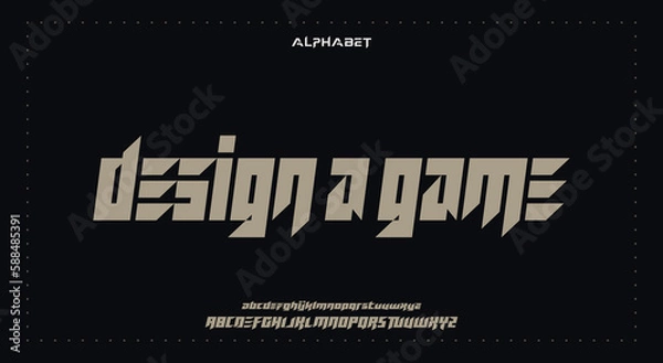 Fototapeta Abstract Fashion Best font alphabet. Minimal modern urban fonts for logo, brand, fashion, Heading etc. Typography typeface uppercase lowercase and number. vector illustration full Premium look