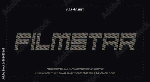 Fototapeta filmstarAbstract Fashion Best font alphabet. Minimal modern urban fonts for logo, brand, fashion, Heading etc. Typography typeface uppercase lowercase and number. vector illustration full Premium look