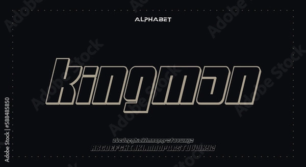 Fototapeta kingman Abstract Fashion Best font alphabet. Minimal modern urban fonts for logo, brand, fashion, Heading etc. Typography typeface uppercase lowercase and number. vector illustration full Premium look
