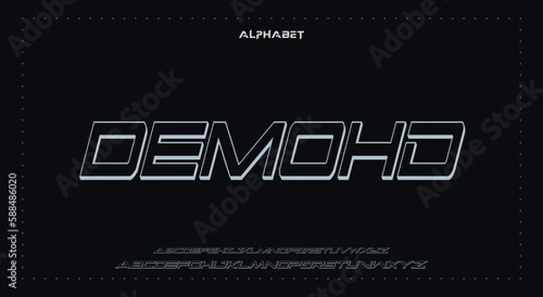 Fototapeta DEMOHD Abstract Fashion Best font alphabet. Minimal modern urban fonts for logo, brand, fashion, Heading etc. Typography typeface uppercase lowercase and number. vector illustration full Premium look