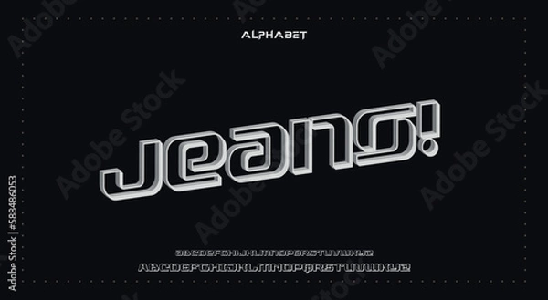 Fototapeta jeans Abstract Fashion Best font alphabet. Minimal modern urban fonts for logo, brand, fashion, Heading etc. Typography typeface uppercase lowercase and number. vector illustration full Premium look