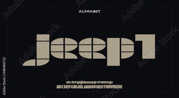 Fototapeta jeep1 Abstract Fashion Best font alphabet. Minimal modern urban fonts for logo, brand, fashion, Heading etc. Typography typeface uppercase lowercase and number. vector illustration full Premium look