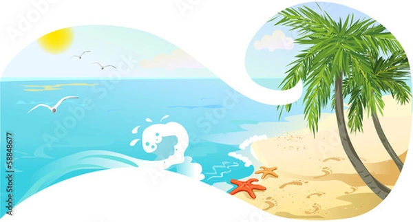 Obraz banner with sea view