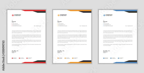 Fototapeta modern letterhead design bundle and vector template  design free 